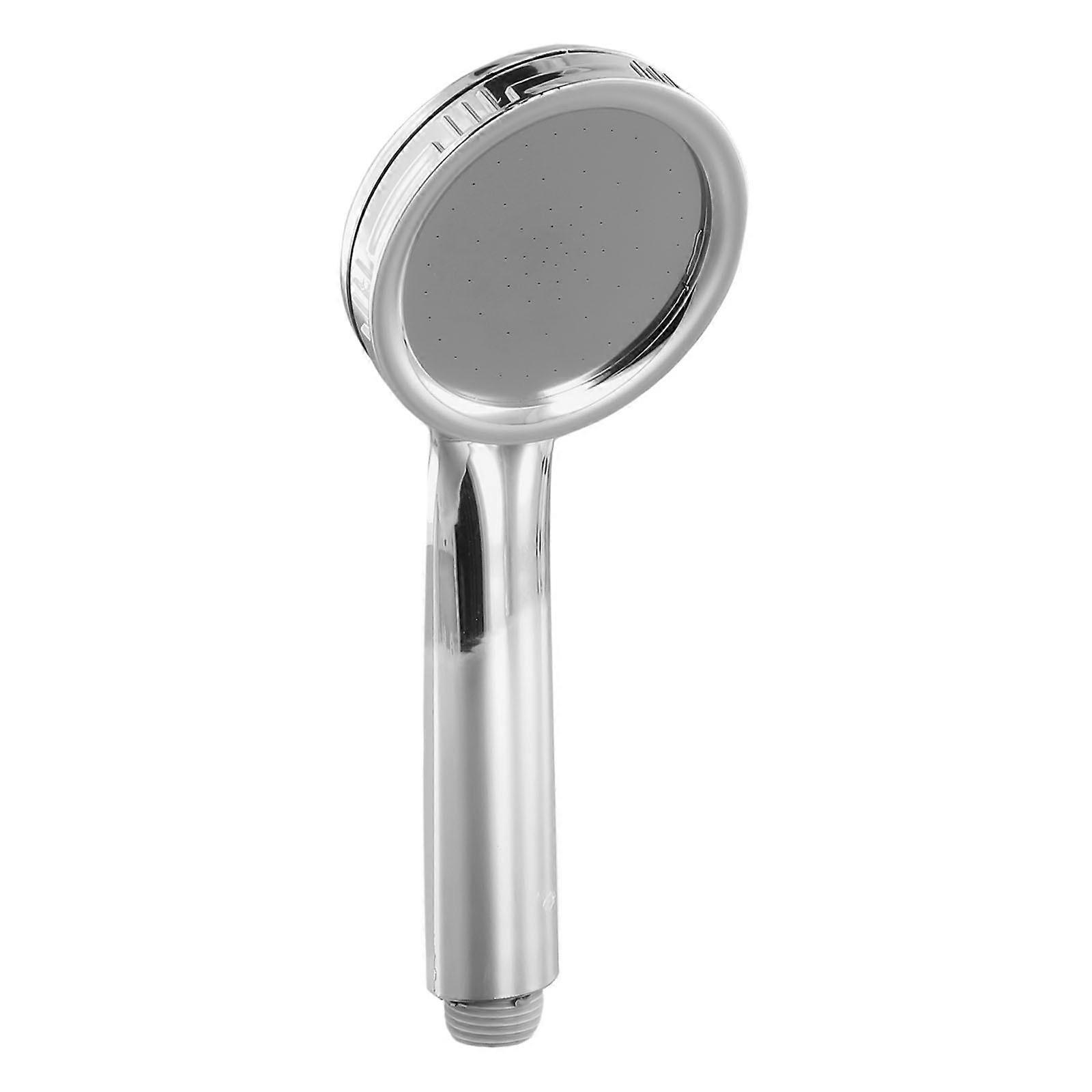 1pc Shower Head ABS Plastic Hand Hold Round Silver