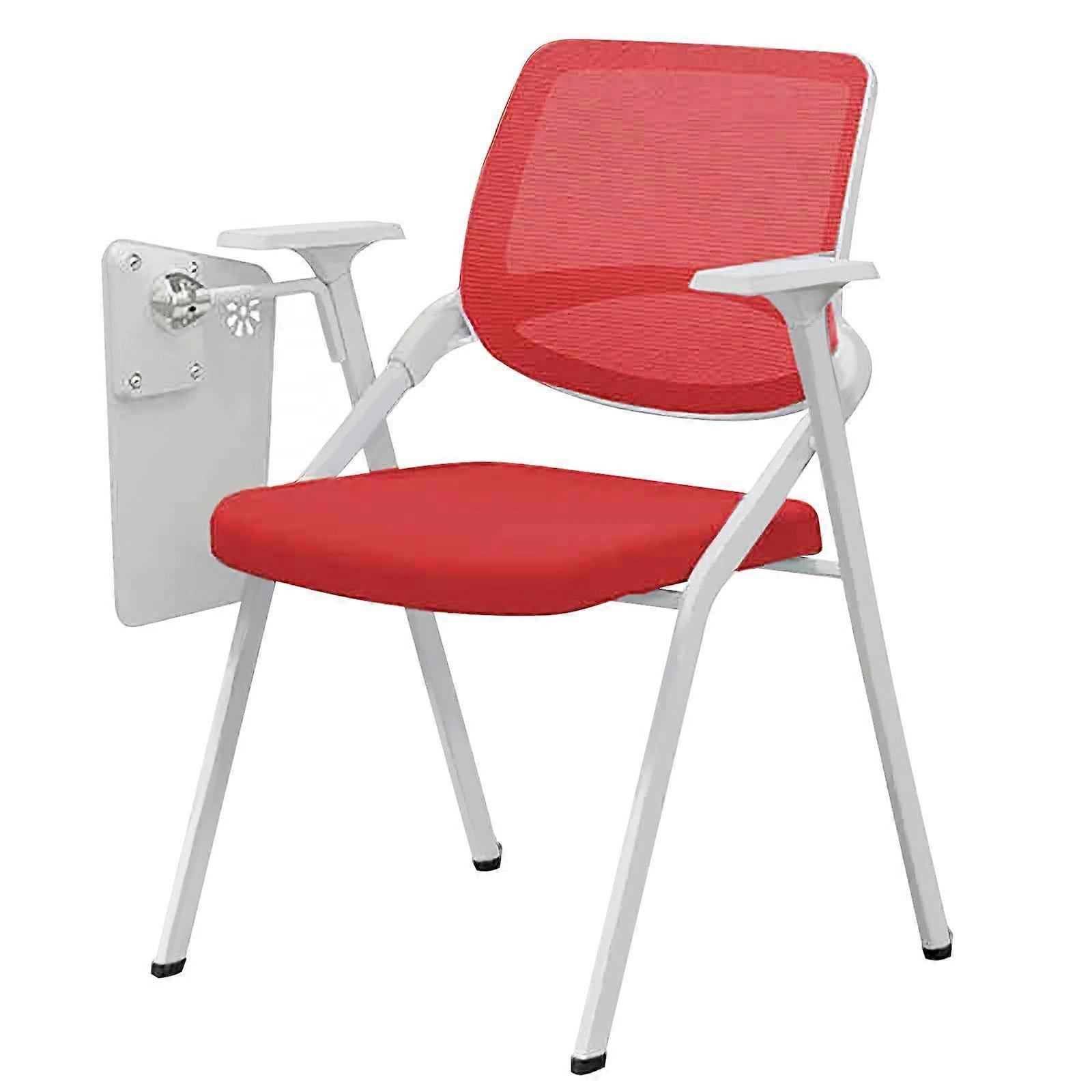 Folding Office Chair with Ergonomic Lumbar Support, Mesh Back and Integrated Writing Pad for Small Spaces
