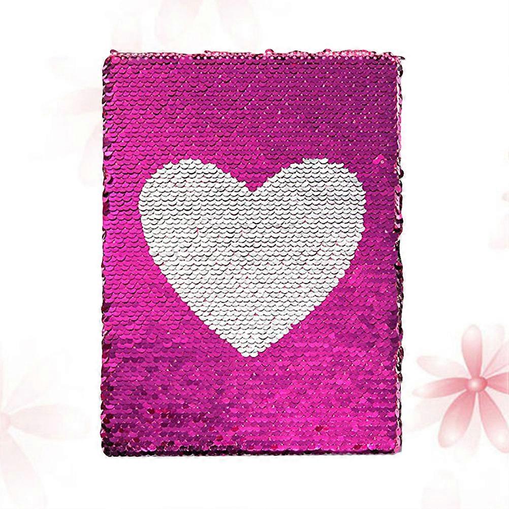 A5 Heart Sequin Notebook for Writing Use 2Pcs with Rosy Cover