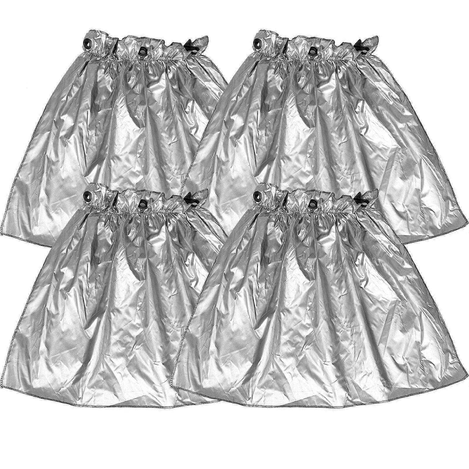 Suction Cup Window Shade Silver Car Privacy Curtains for 4Pcs