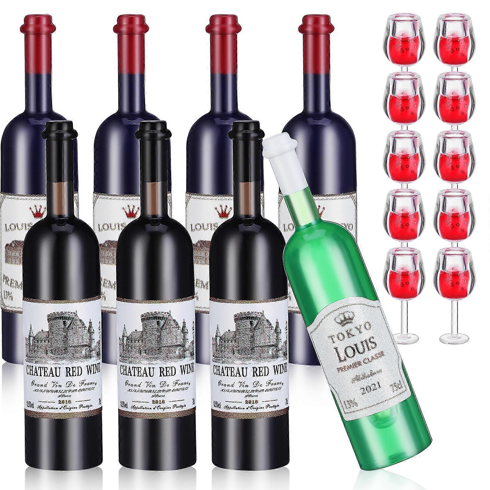 Mini Wine Bottles Dollhouse Accessories 1Set for Decoration Plastic