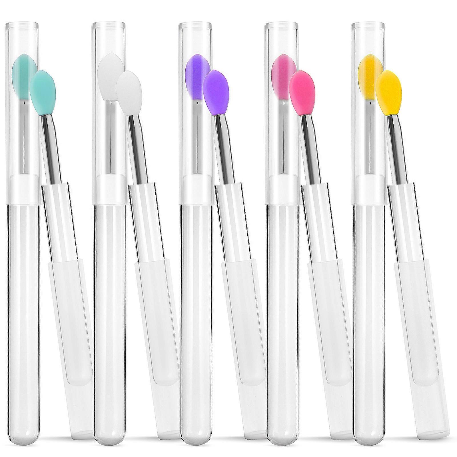 Silicone Lip Applicator Lip Mask Brush Set 10Pcs with Covers for Makeup