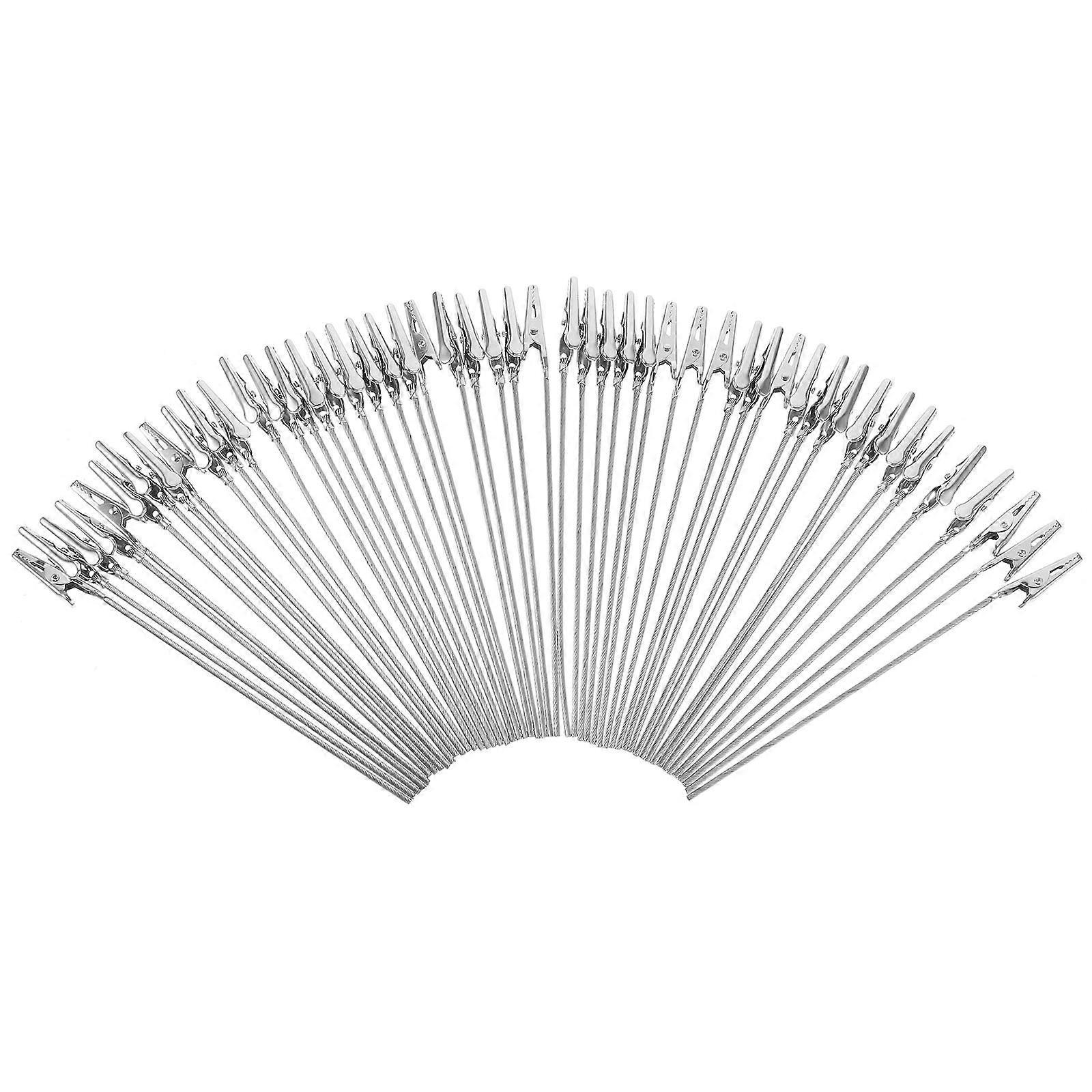 Steel Wire Rope Clips for Table Number Clips 50Pcs Silver