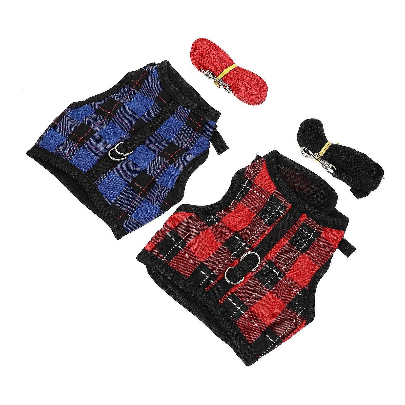 Decorative Pet Rabbit Harness with Leash Assorted Color 2Sets