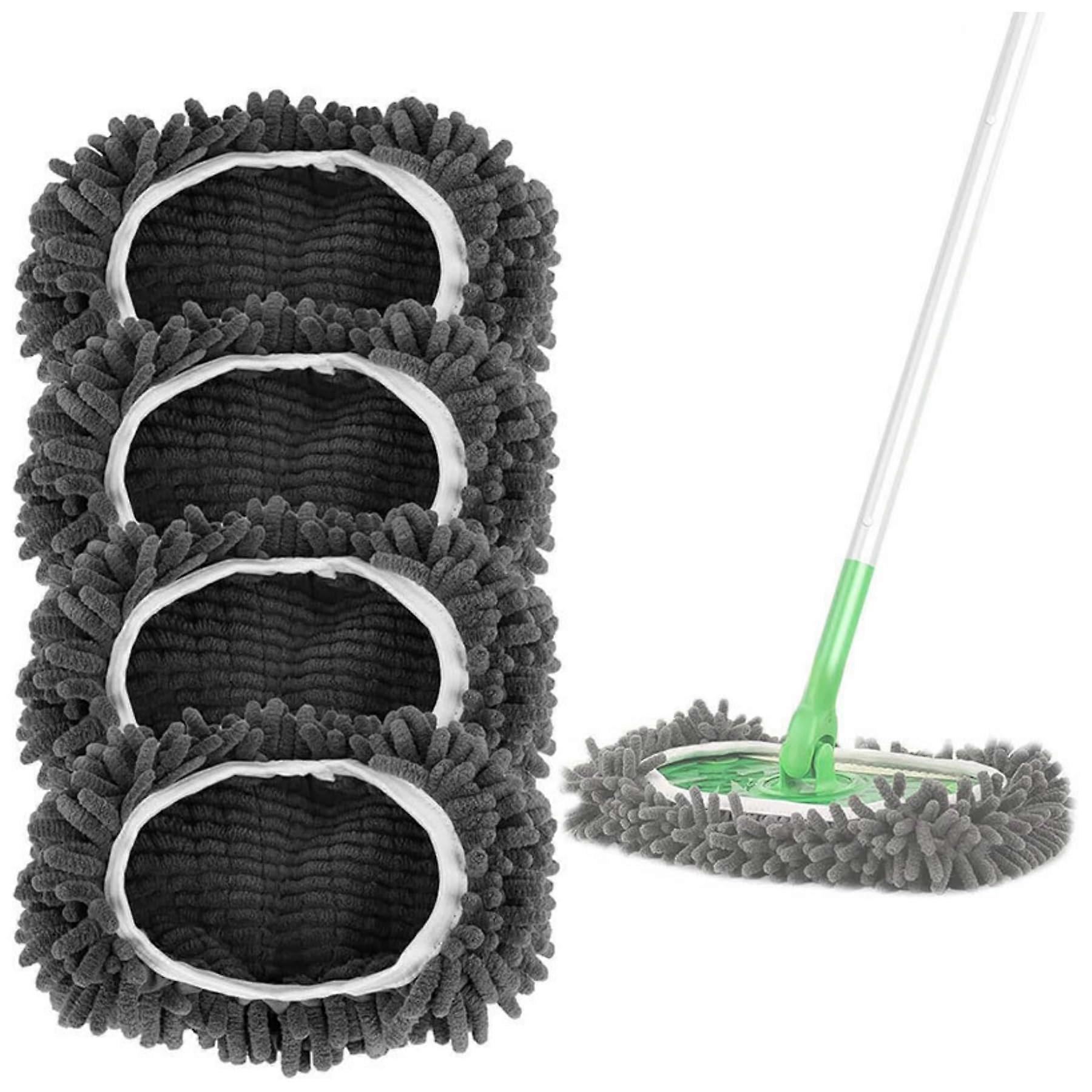 4 Pack Reusable Microfiber Mop Pads Compatible with Swiffer Sweeper 1012 Inch Wet and Dry Cleaning