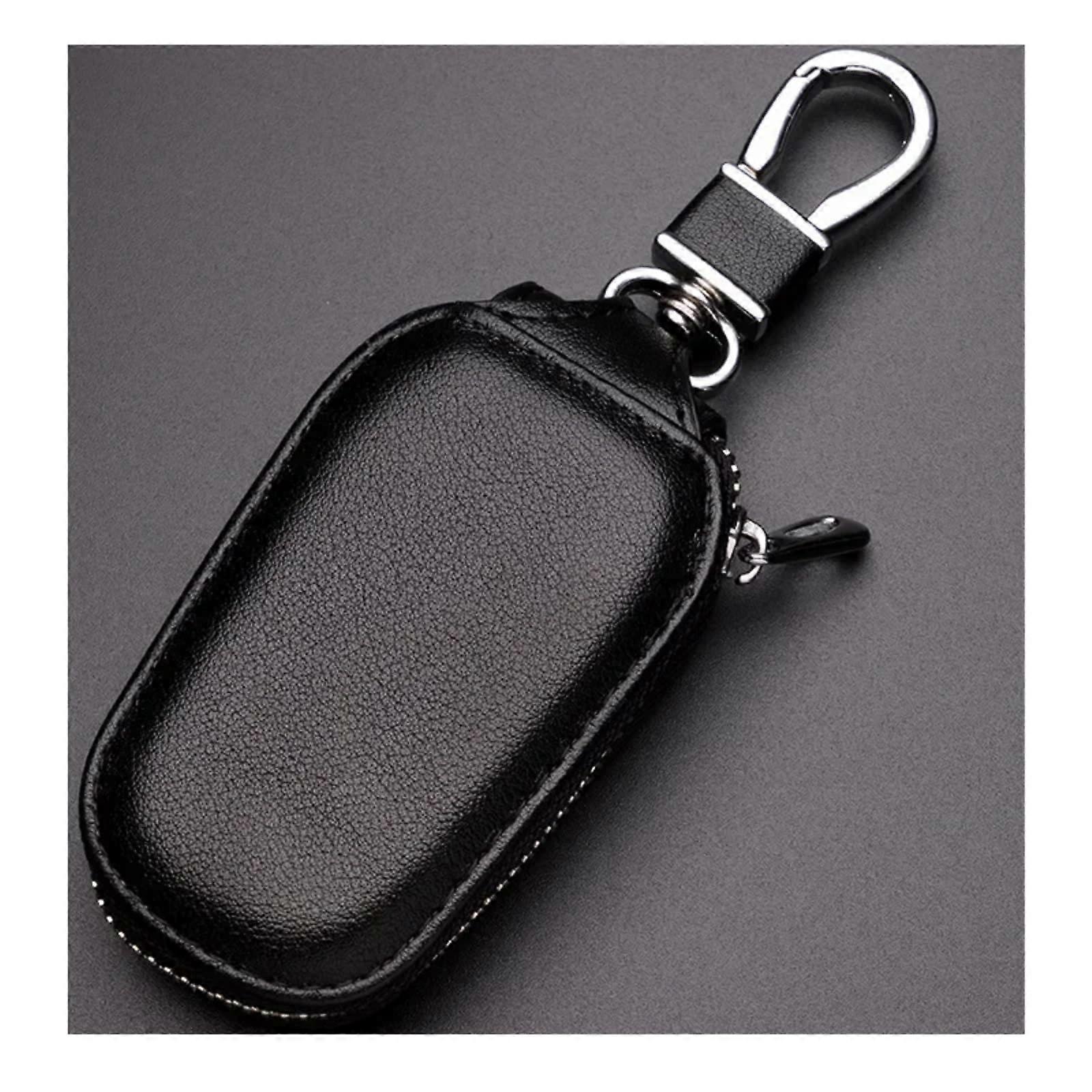 Car Key Cover Black Leather Smart Key Case with ScratchResistant DustProof Protection