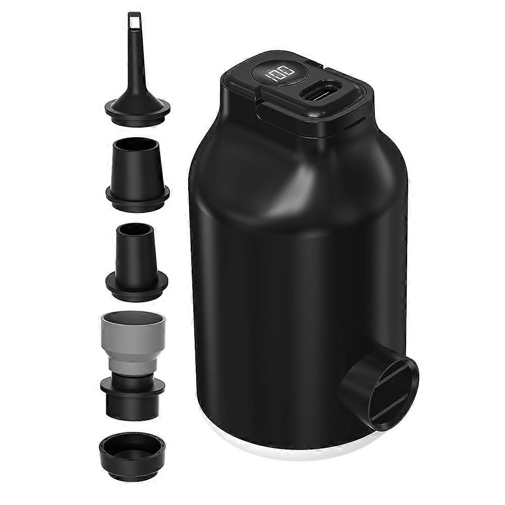 Bärbar Luftpump Campinglykta Mini Elektrisk Luftpump Svart