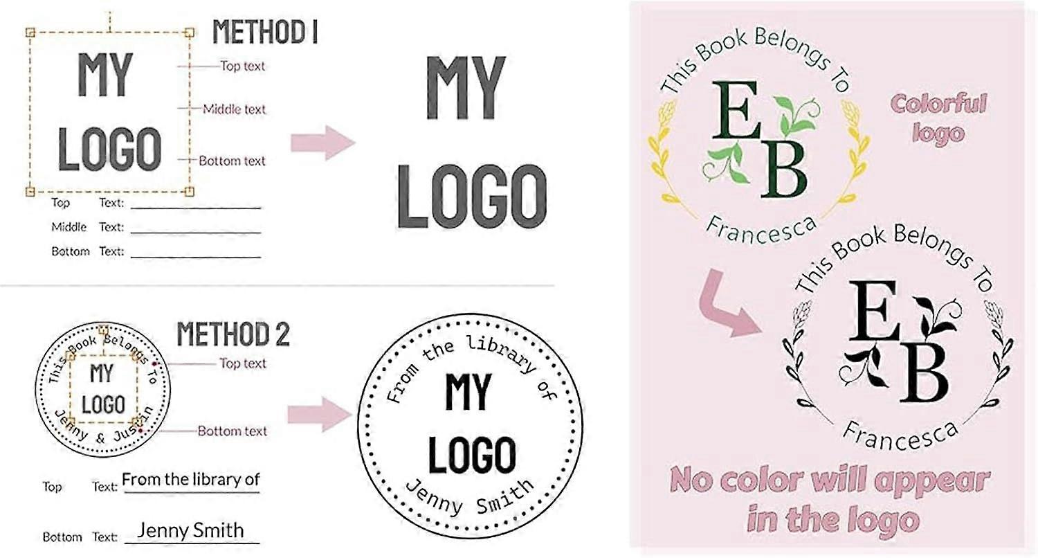 Custom Book Embossing Stamp with   Engraving for Library and Teachers, Round Design