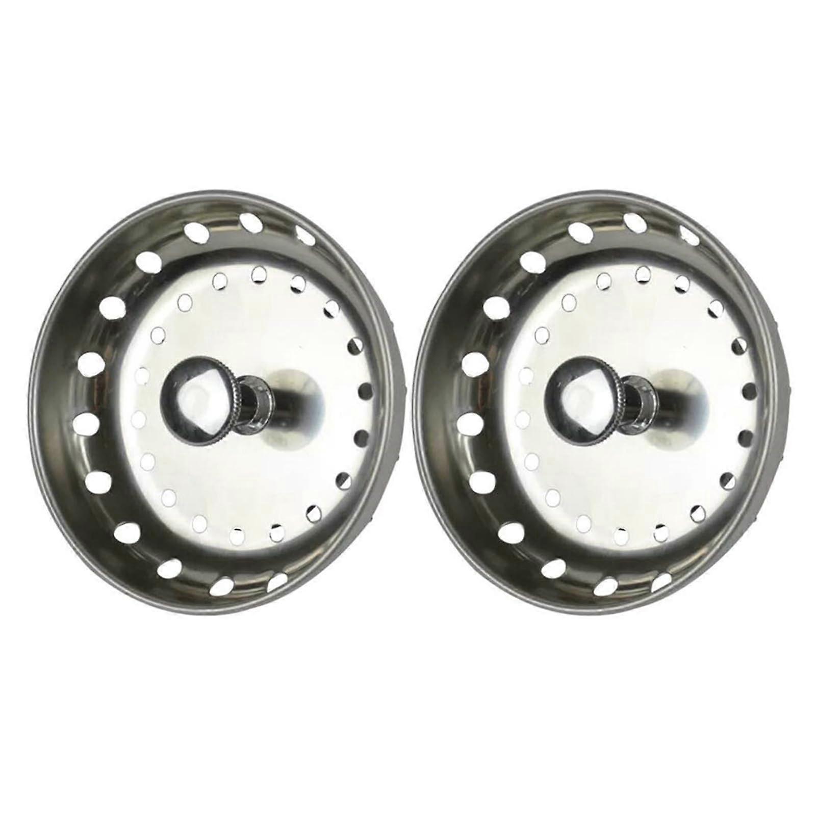 2 Pack Universal Kitchen Sink Strainer Basket and Drain Stopper, 2 in 1 Design Prevents Clogs