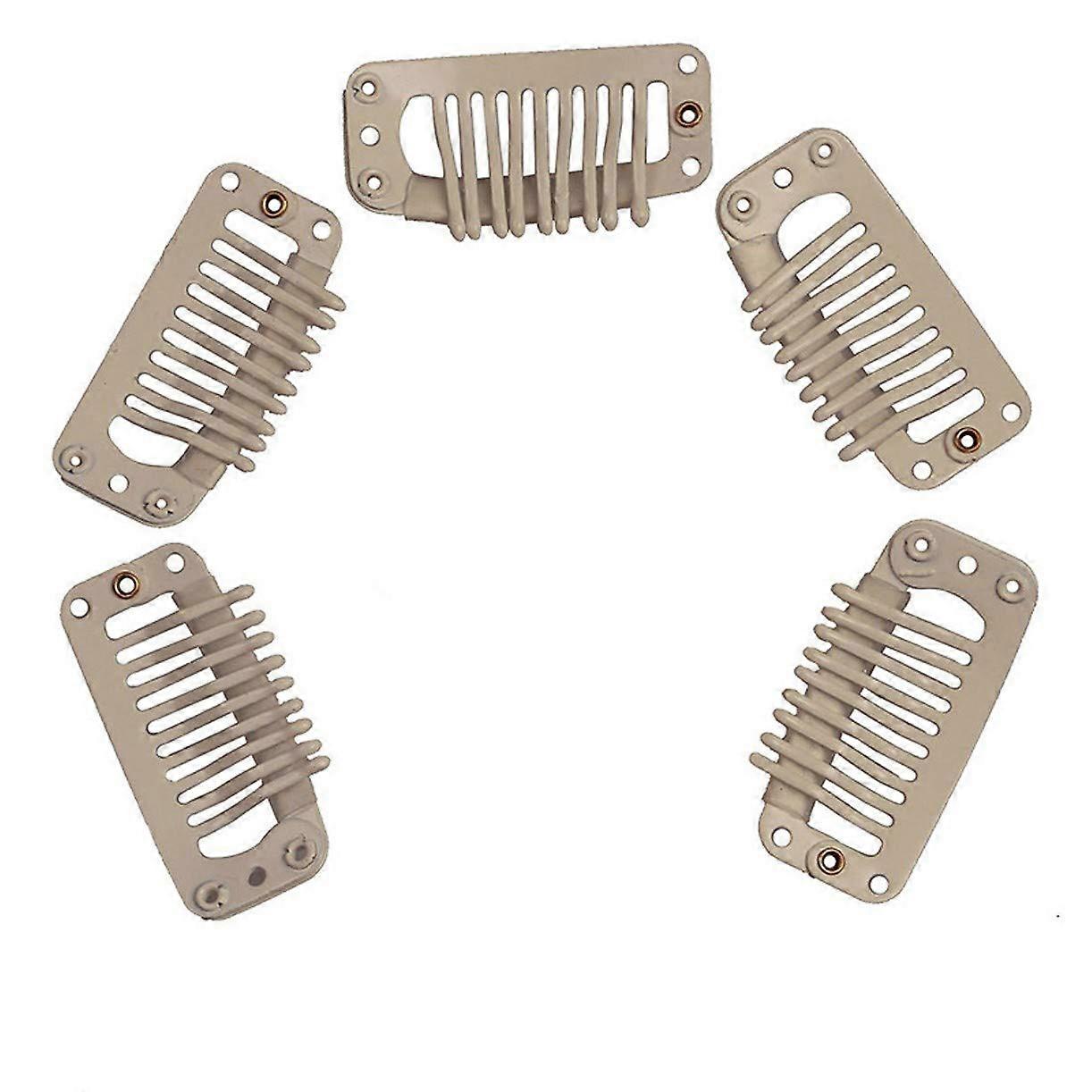 1000pcs Beige UShape Hair Extension Clips with Secure NineTooth Grip Bulk Snap Clips