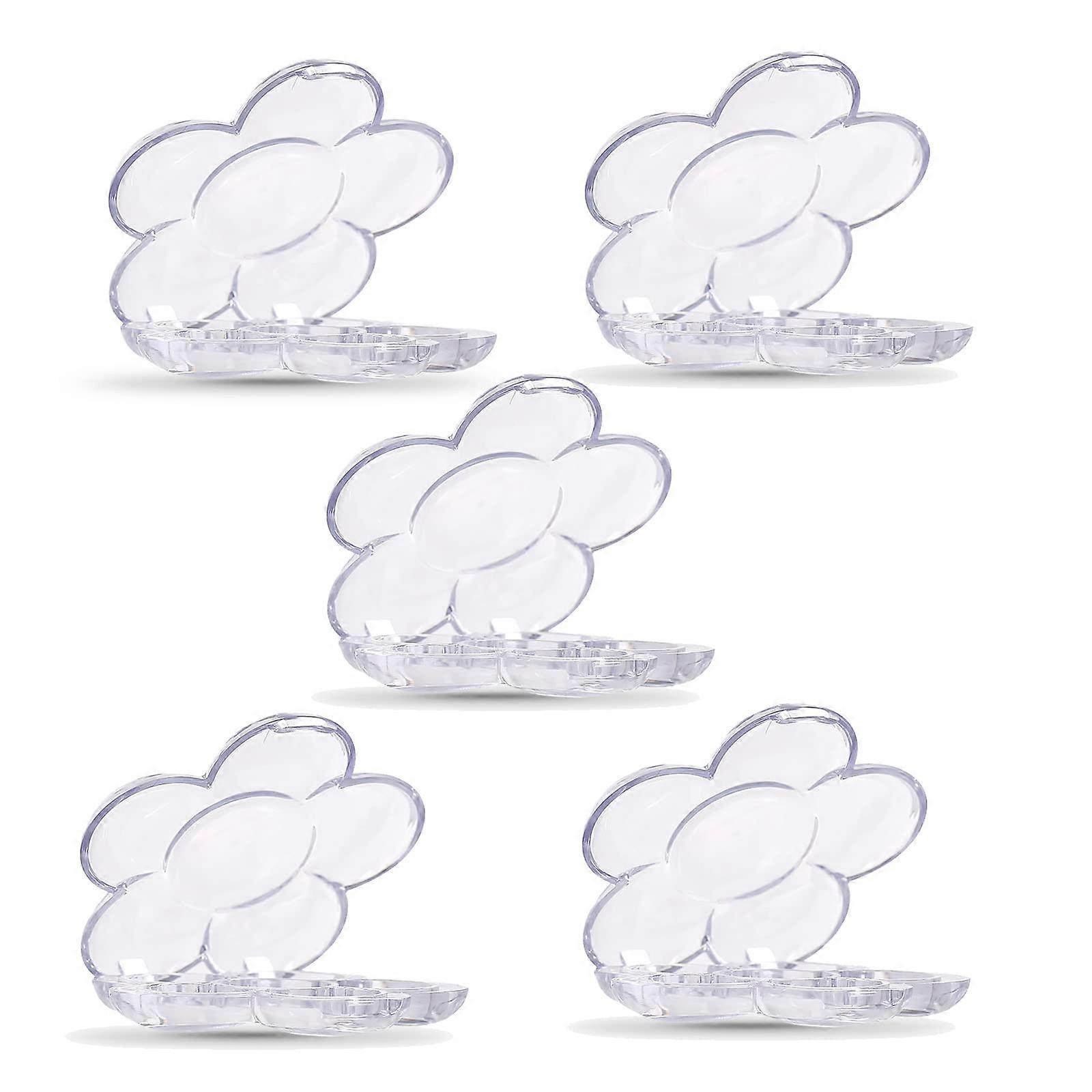 5pcs Flower Shape 6 Grid Empty Eyeshadow Palette with Aluminum Insert Refillable Makeup Container