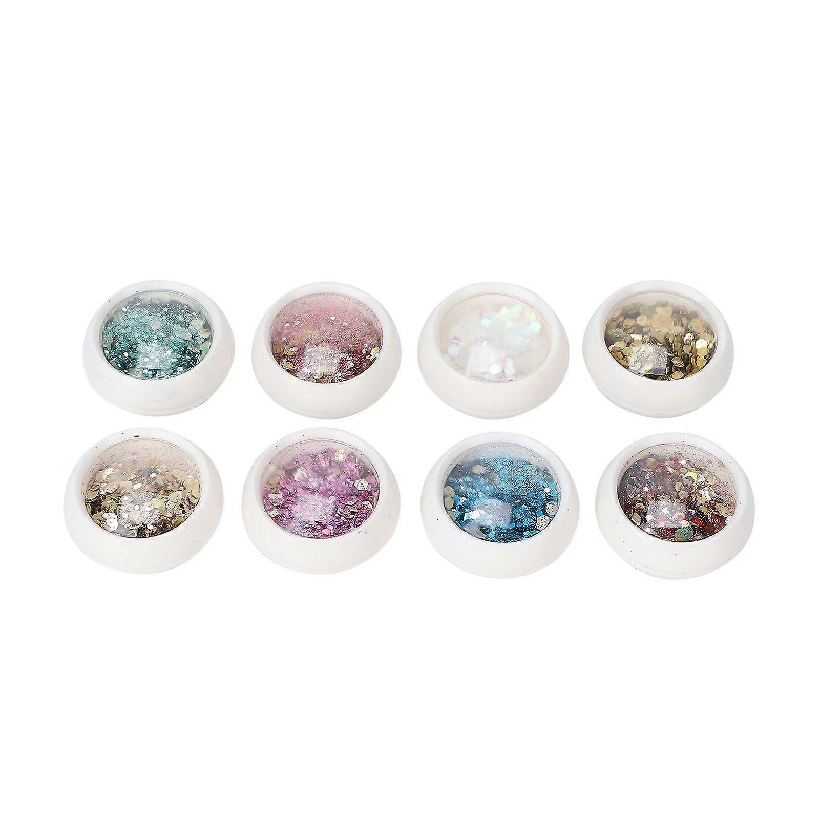 8 Boxes Nail Art Glitter Powder Manicure Mixed Hexagonal Sequins