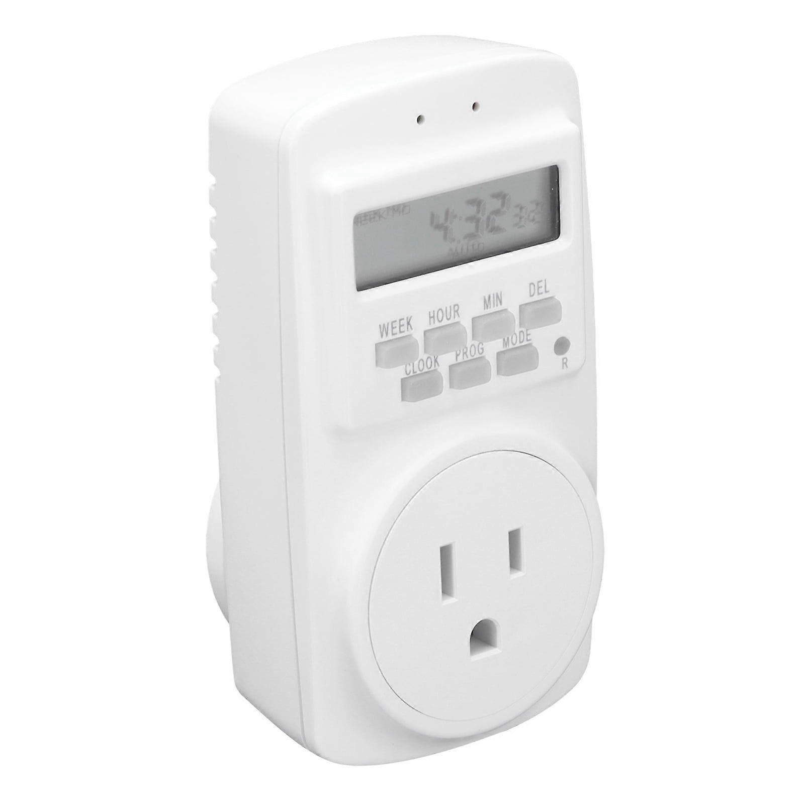 15A Programmable Outlet Timer Socket Automatic Power Off for Home Lamp Light Fan