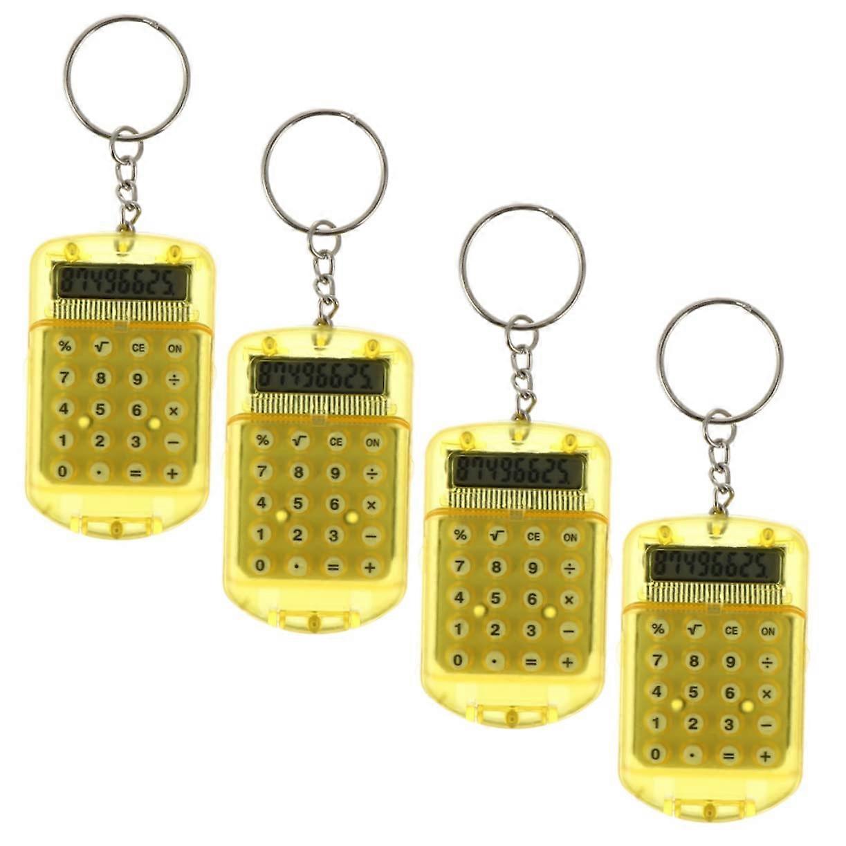 4pcs Mini Calculator Keychain Set Portable Calculator for Students Bulk Pack