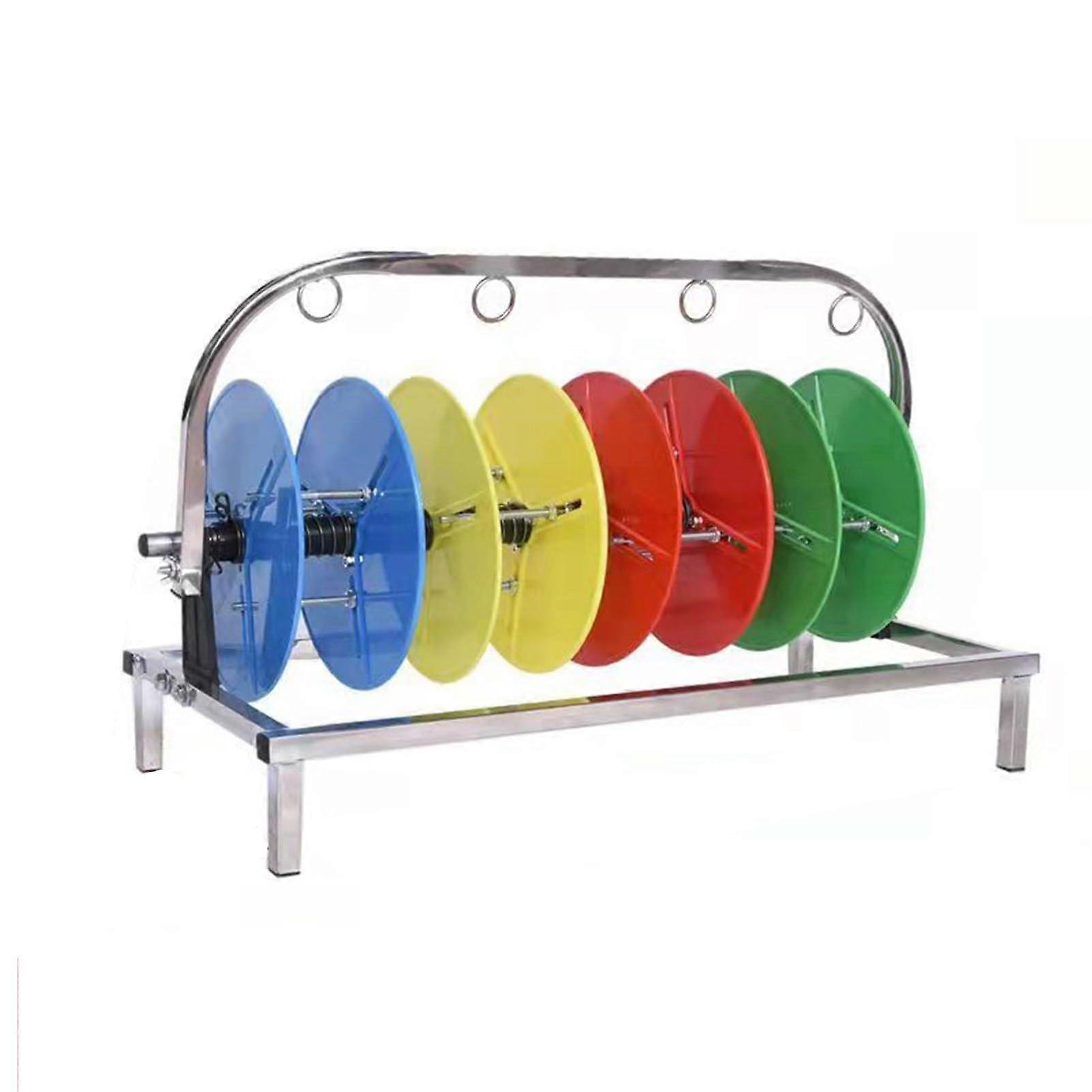 Single Axle Wire Spool Dispenser with Wheels, Compact Silver Cable Caddy for Commercial Use