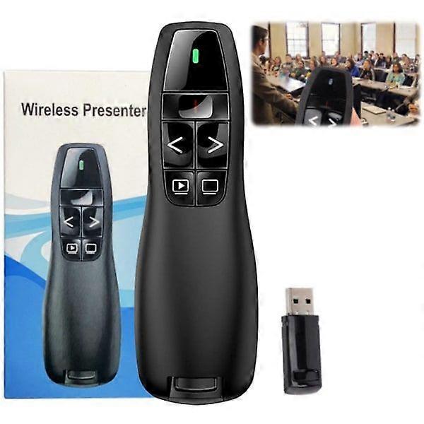 Presentation Clicker, Wireless Presenter, Wireless Presentation Clicker, Compatible with multiple systems, Easy to use, With laser pointer, black