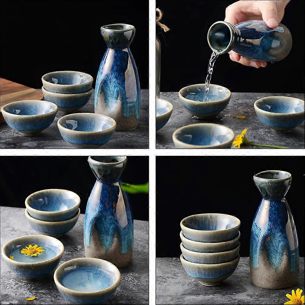Ceramic Sake Set Assorted Color 1Set 1Kettle 4.7X1.6X1.6In