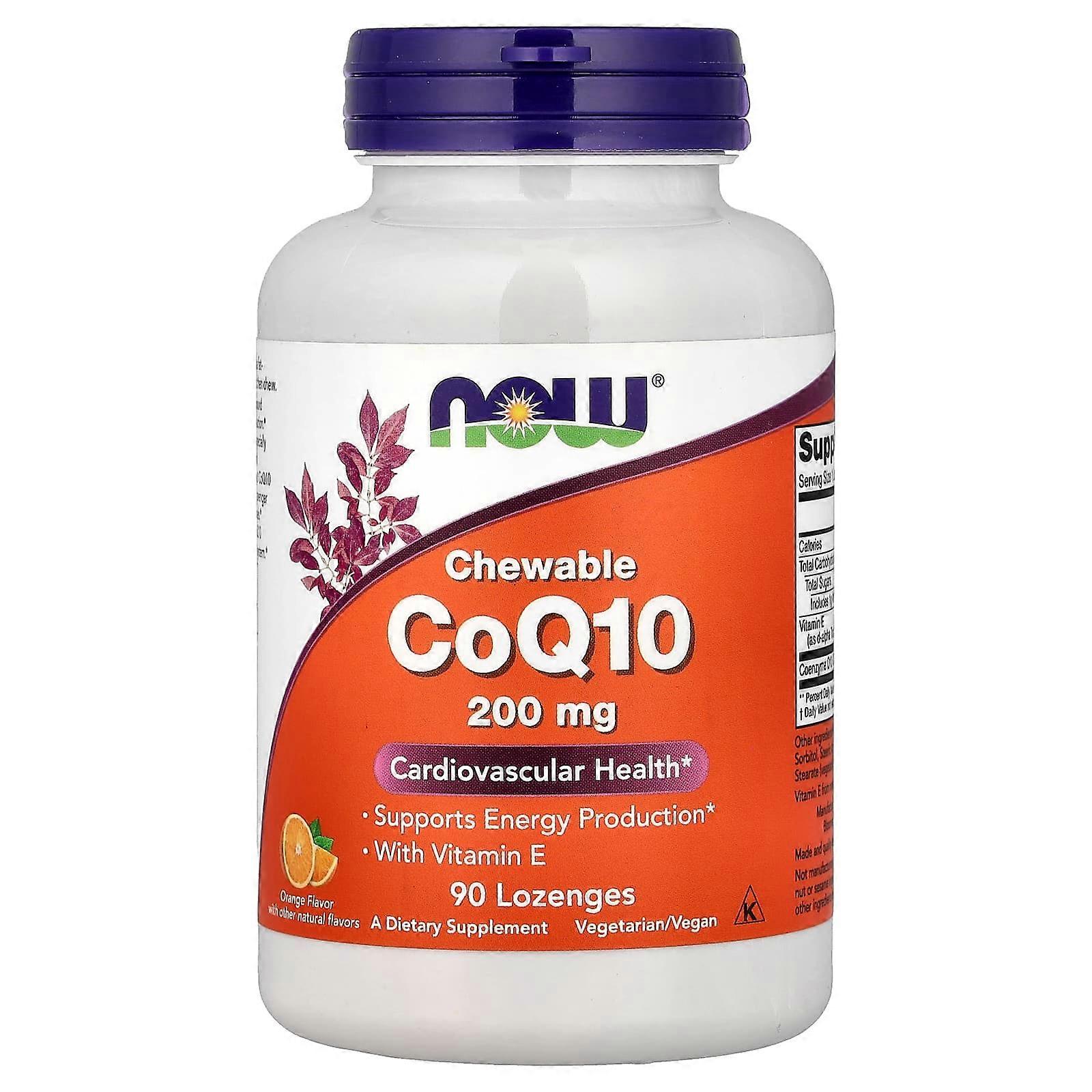 NOW Foods, Chewable CoQ10, 200 mg, 90 Lozenges