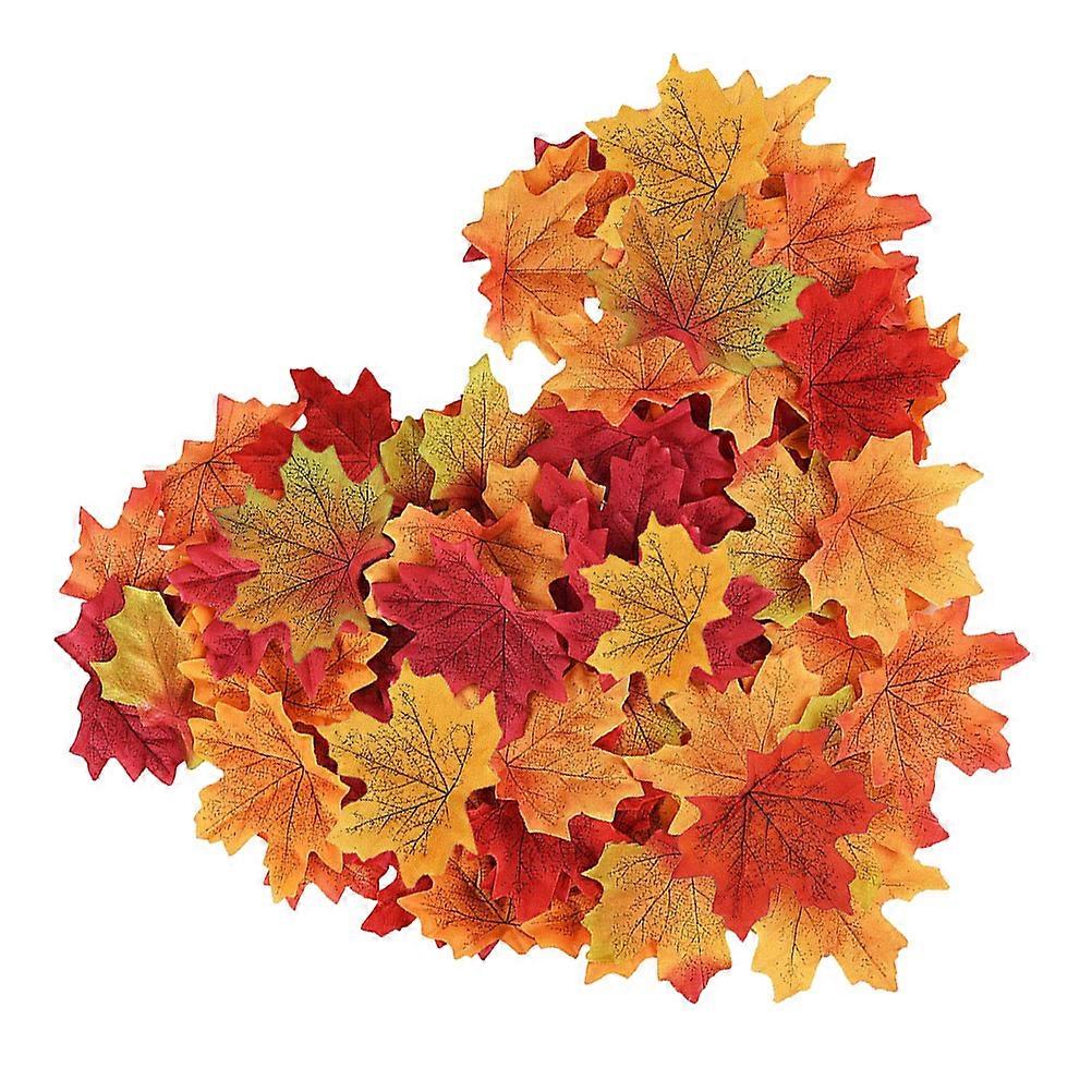 Artificial Maple Leaves for Decor 600Pcs Simulated Maple Leaf Silk Cloth