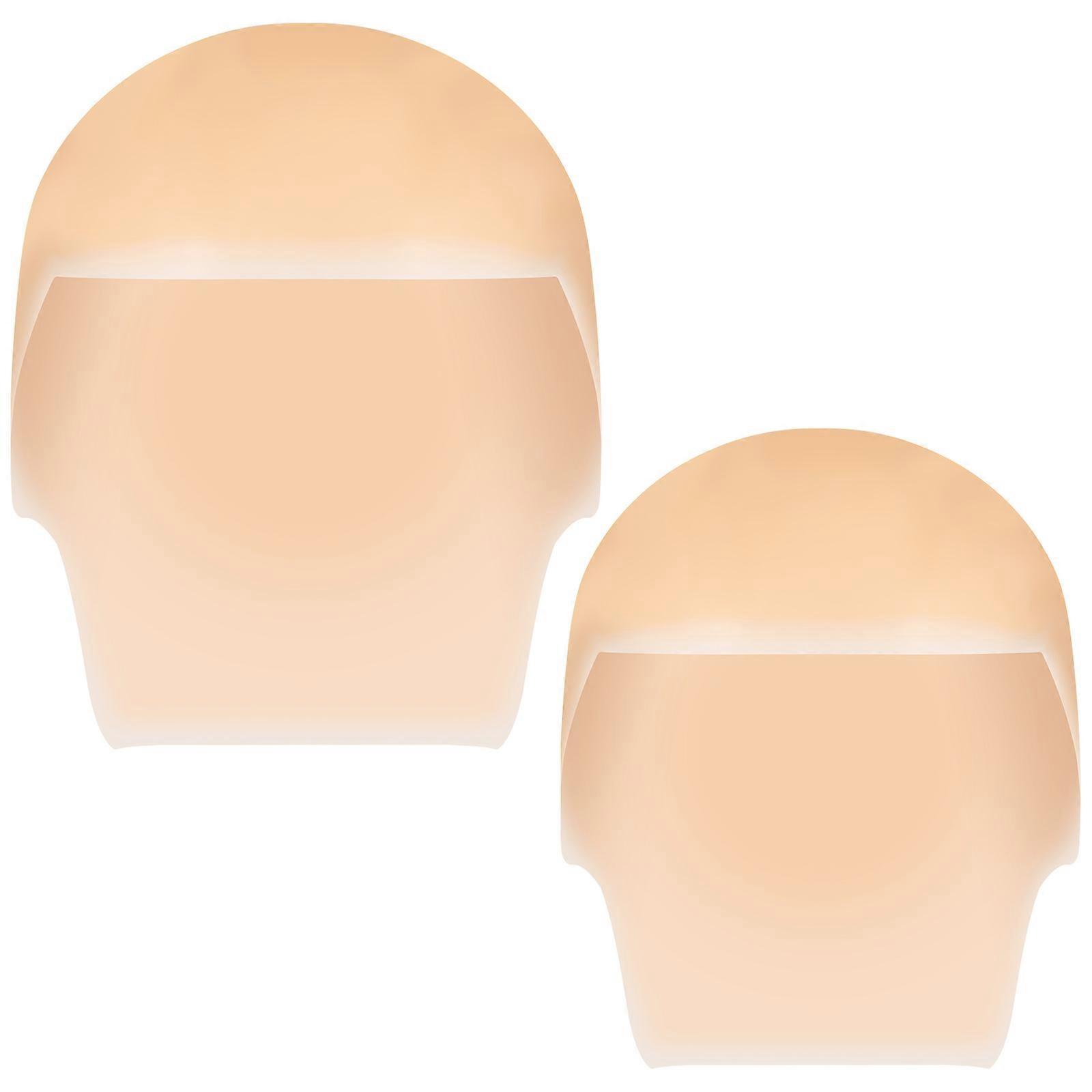 Latex Bald Cap Makeup Accessory for Cosplay Use 2Pcs Durable Beige Caps
