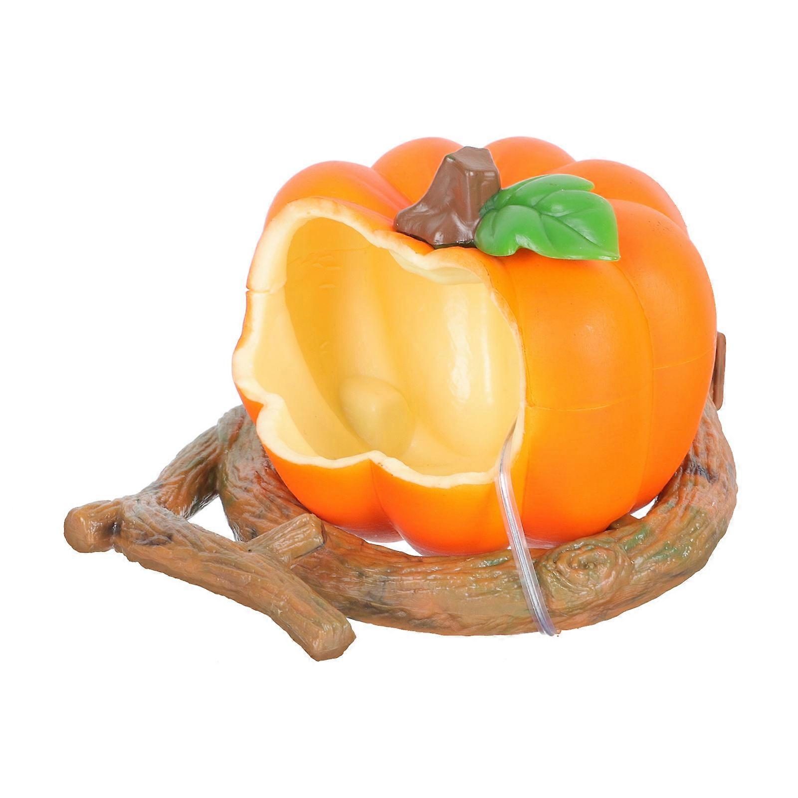 Plastic Bird Feeder Pumpkin Shape for Parrot 2Pcs Feeding Box