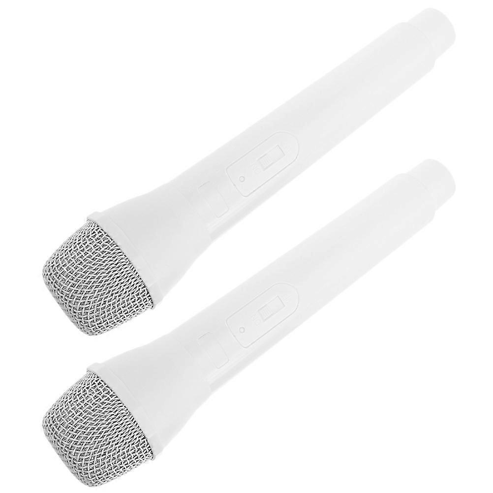 White Simulation Microphone Prop for Decoration 10Pcs Creative Model