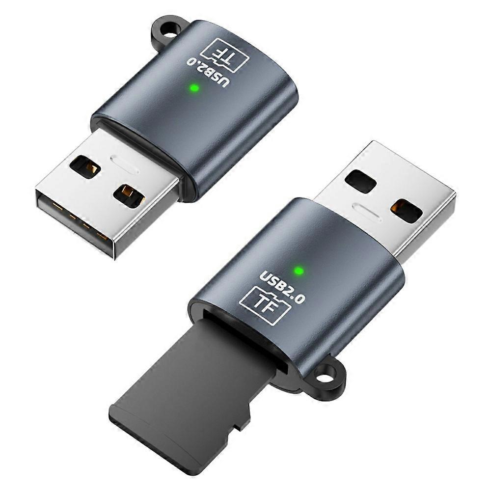 TF-02 A USB TF Card Reader Adapter 480Mbps USB 2.0 MicroSD Memory Card Reader for Phone Computer Tablet