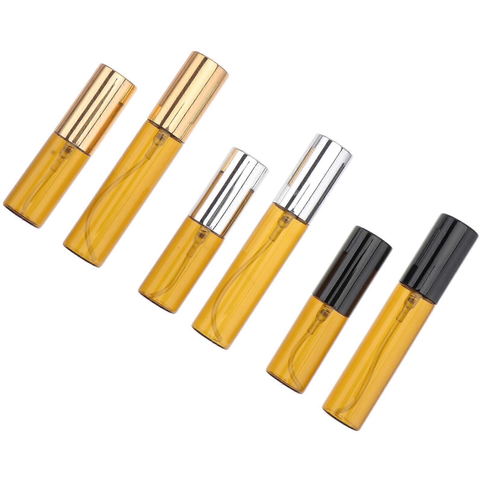 Spray Bottles Brown Perfume Subpackaging Bottles for Storage 6Pcs Set