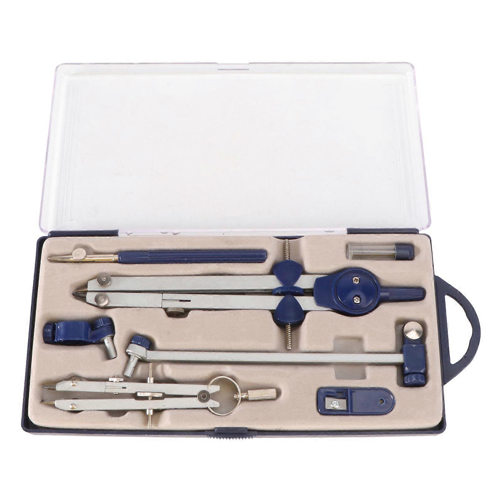 Drafting Compass Set Metal Geometry Tools Circular Screw Mount Design for Math Art Class 1Set