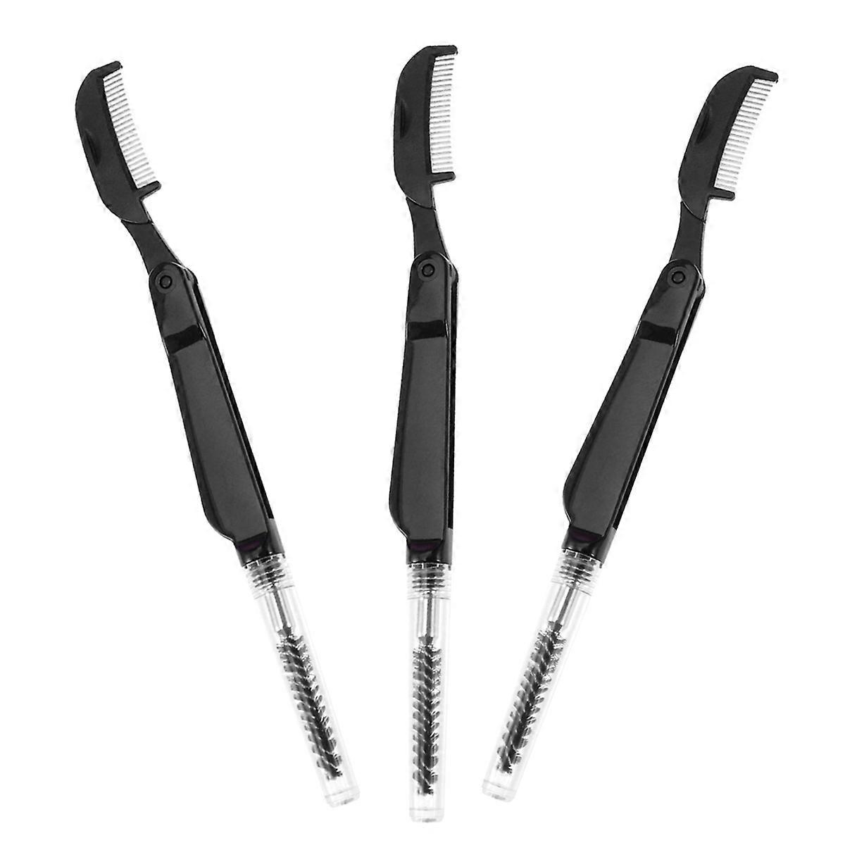 Makeup Brush Eyelash and Eyebrow Comb for Precise Shaping 3Pcs Set