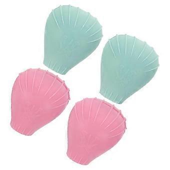 Siliconen make-upborstelhoesjes (4 stuks) met bubbeltjesstructuur voor borstels, ideaal voor op reis en thuisgebruik.