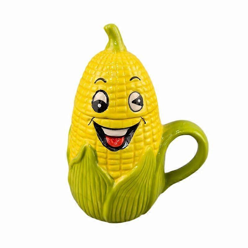 Cute Printed Corn Ceramic Mug 350ml Smiling Coffee Cup