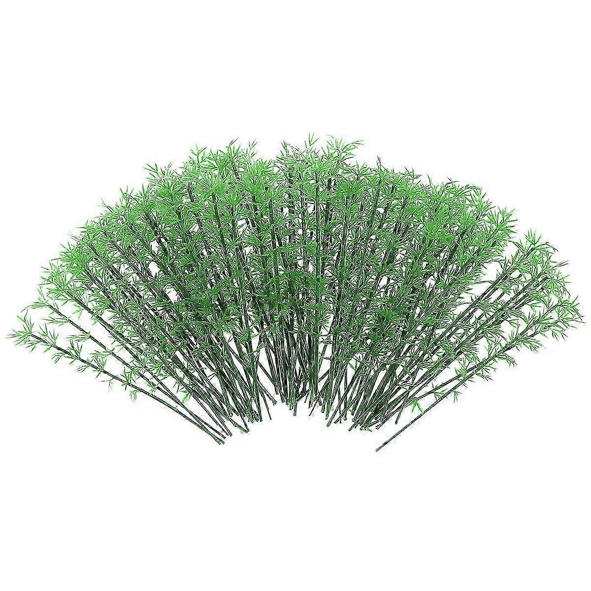 Green Model Tree Plastic Bamboo Trees for Landscape Model 100Pcs