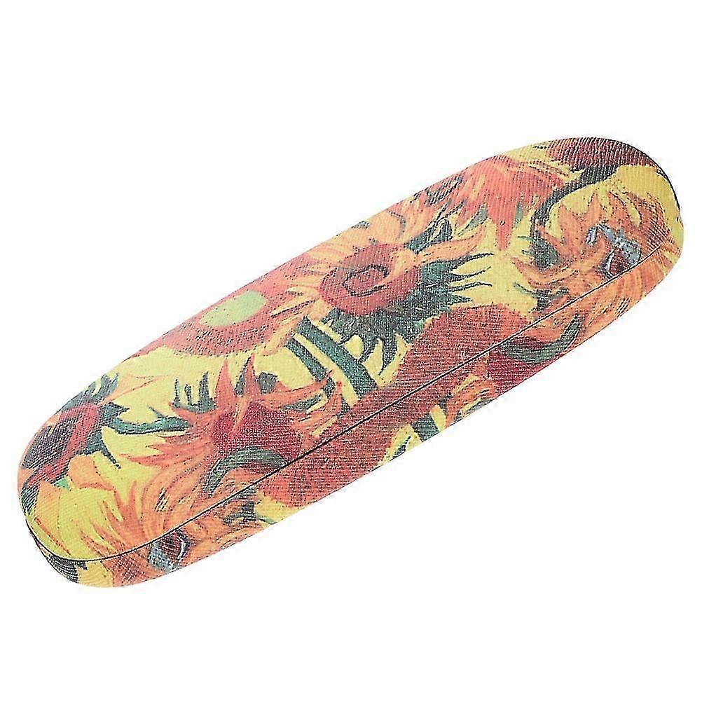 Multi-Functional Hard Glasses Case compatible with Storage Sunflower Pattern Design