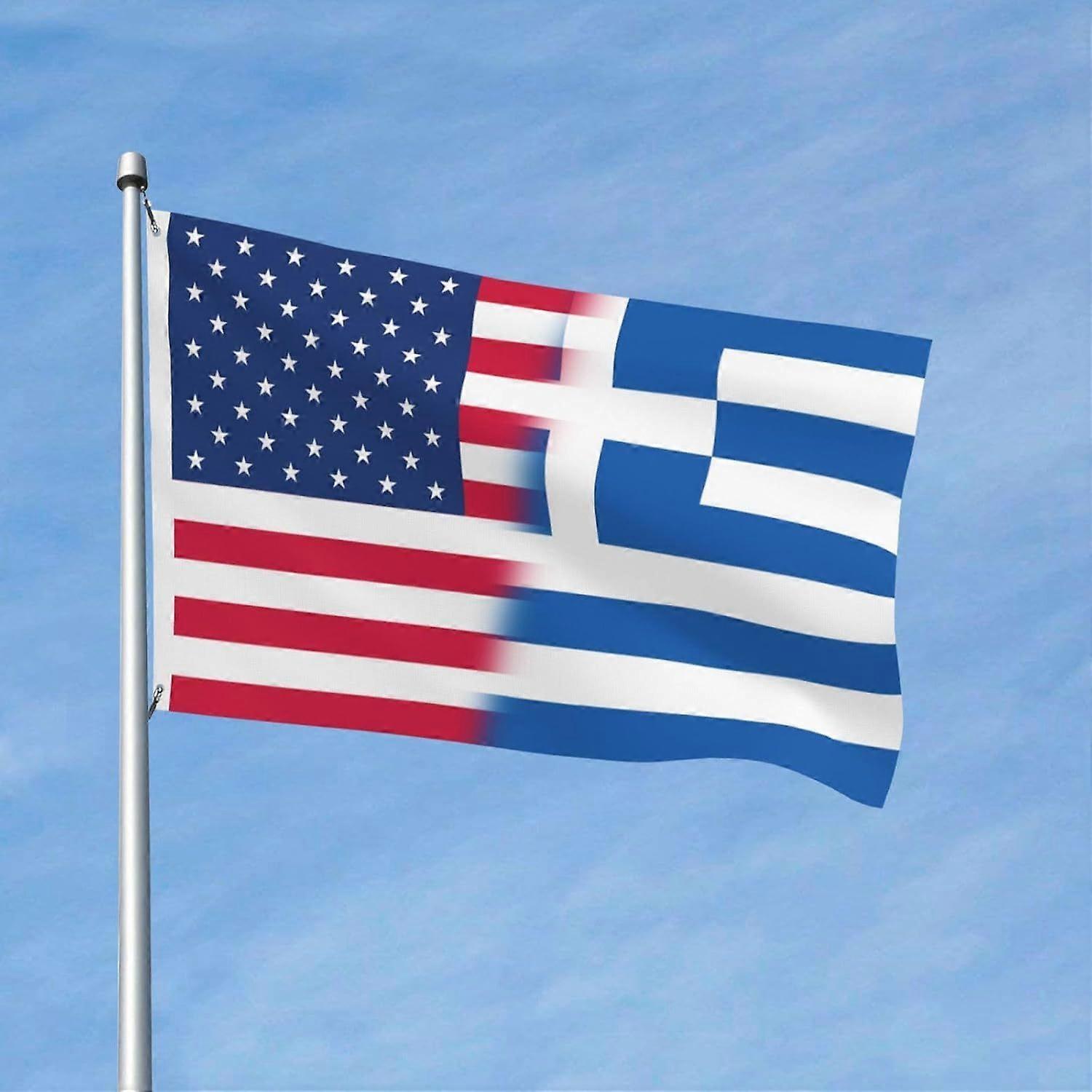 Drapeau grec et drapeau américain YF0459