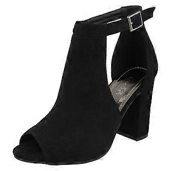 Dames Spot Op Mid Chunky Heel Overdekte Vamp Sandalen