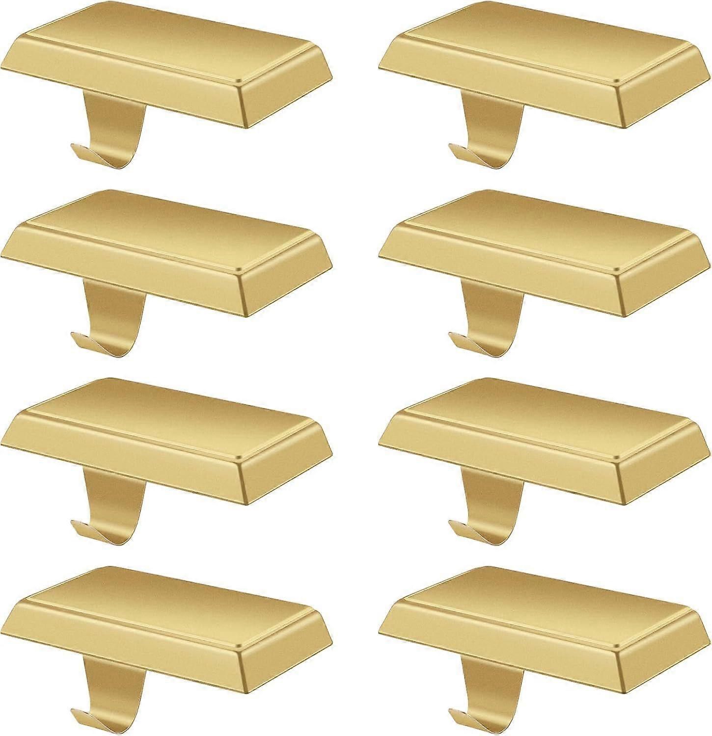Christmas stocking hangers, 2 pack, rectangular, metal, gold