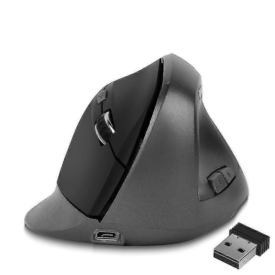 Wireless Vertical Optical Computer Upright Mice Compatible With Laptop Mac-black