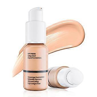 Matte Liquid Foundation Full Coverage Waterproof Oil Control for Oily Skin 1oz Warm Peach