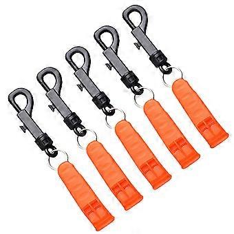 5pcs Outdoor Survival Whistle Portable Plastic Whistle Camping Travel Accessory