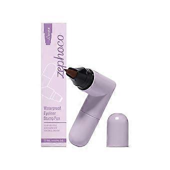 Wodoodporny eyeliner w pisaku Zephoco (brązowy) o jedwabistym, gładkim dotyku, do makijażu oczu, z podwójną główką i uszczelnieniem