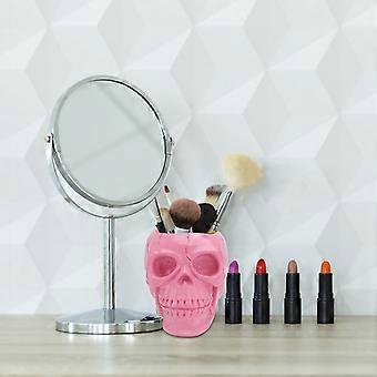 Pink Skull Head Pen Holder for Pen Holding with Resin Material