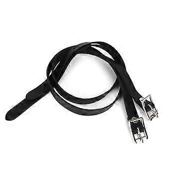 1 Pair Lengthen For Spur Straps Leathers with Stainless Steel Buckle Horse Tool Accessories 50cm Black