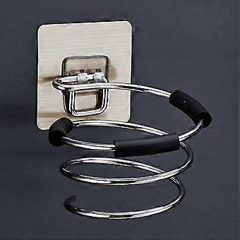 Hair Dryer Holder, Convenient Wall Mount Hair Dryer Holder Self Adhesive Stainless Steel No Drilling
