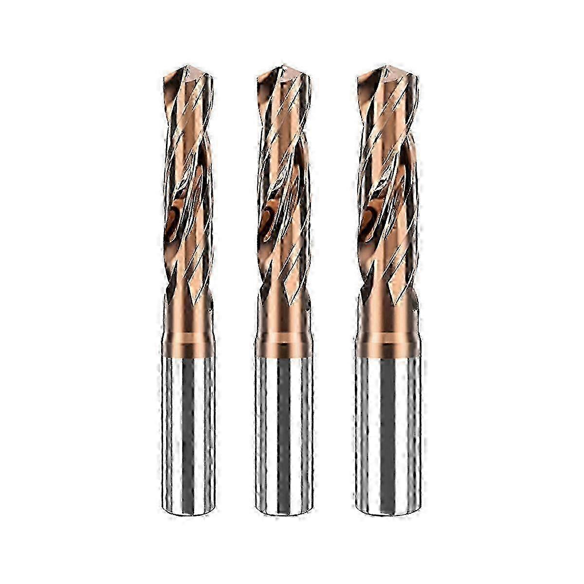 3PCS Solid Tungsten Carbide Drill Bits compatible with Metal 3.0-5.0mm Diameter