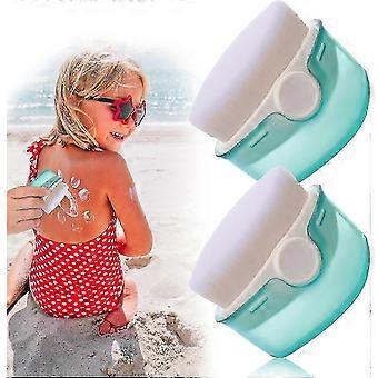 2Pcs Children Sunscreen Applicator Brushes with Protective Caps, Soft Bristles, Leak-Proof, Ergonomic Handle compatible with Even Application
