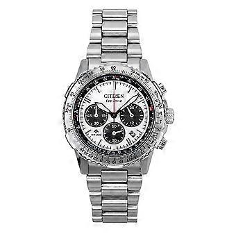 Citizen Promaster Navihawk Chronograph Edelstahl White Dial Eco-Drive Taucher CA4660-61A 200M Herrenuhr