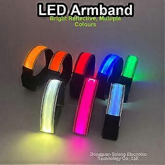 Night Running and Outdoor Safety Visibility with LED Luminous Reflective Armband