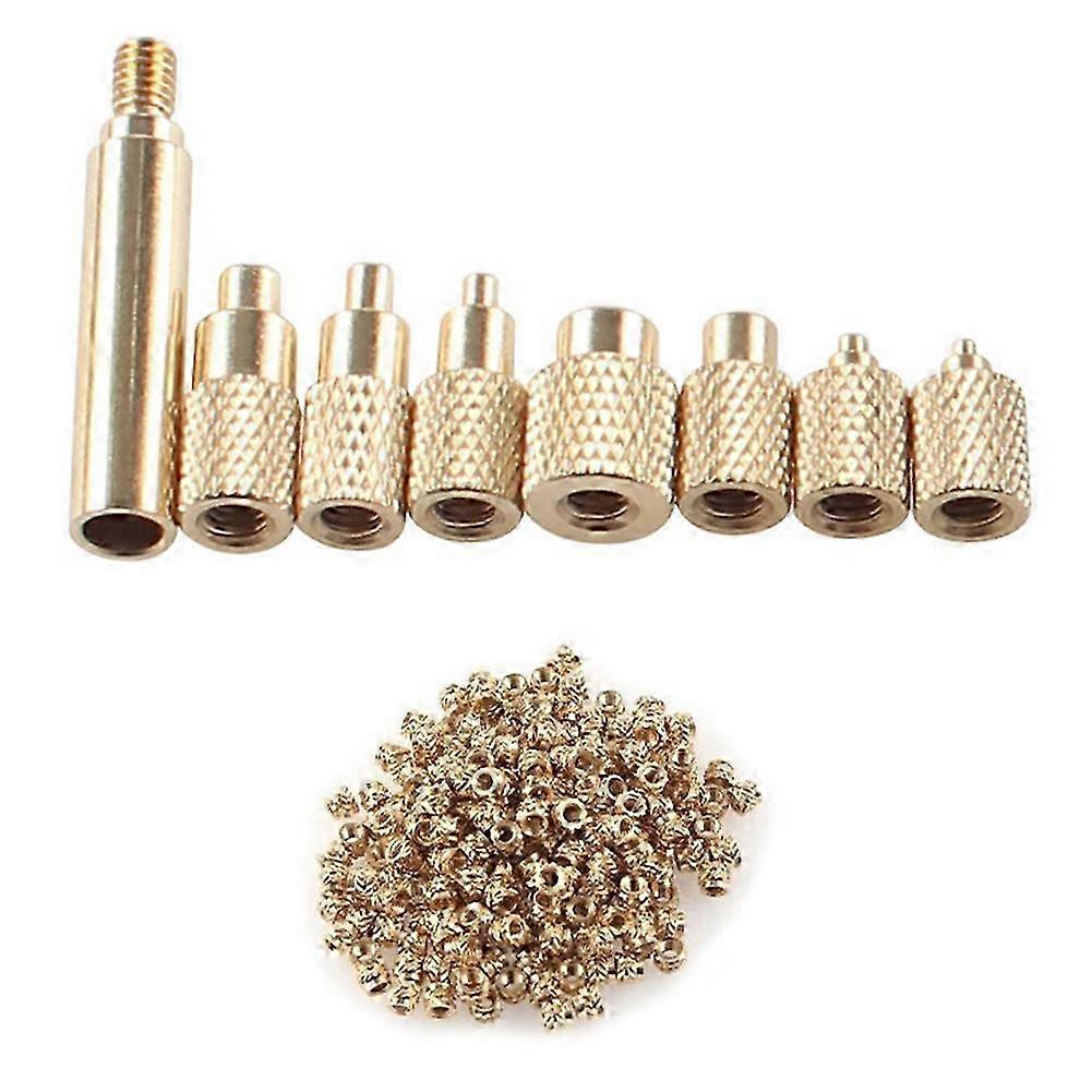 Heat Insert Nut Iron Tip Insert Internal Thread Head M2-M8 Brass Hot Melt Insert Nut Insertion Kit with 100pcs M3 Nut