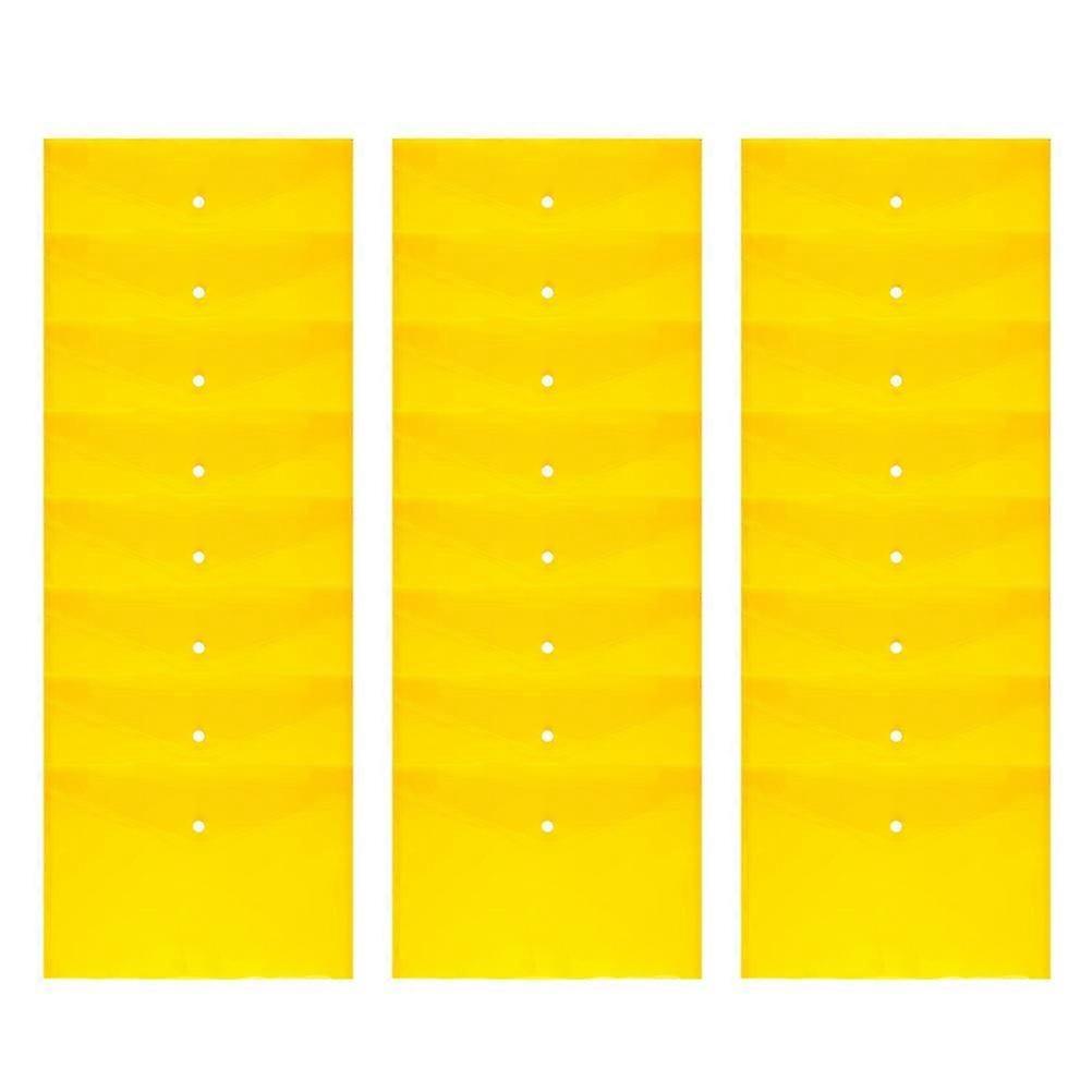 24PCS Envelope File Document Organizer with Snap Button Transparent Document Envelope Folder (Yellow)